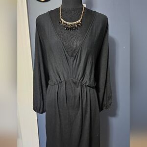 Ava & Viv Crepe Knit Midi Dress With Pickets Plus Size 2X